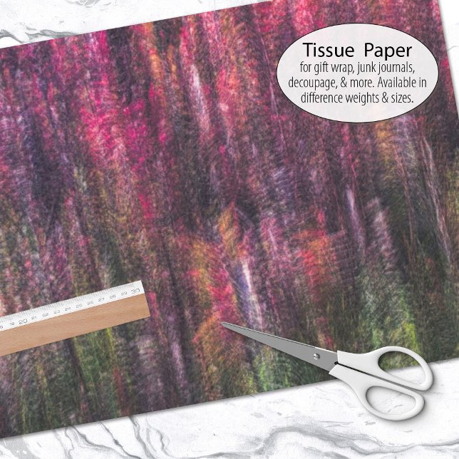 Papier Mousseline Bright Fall Trees Impressionniste Design (Tissue paper for gift wrap and decoupage)