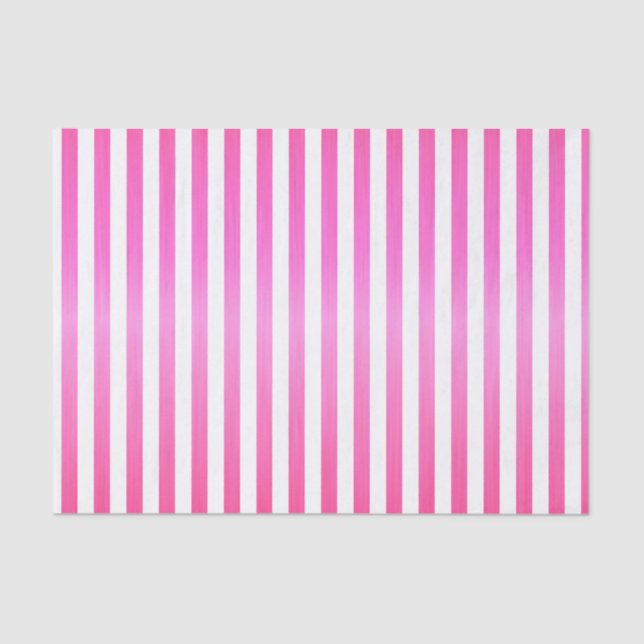 Papier Mousseline Bright Pink and White Strips (Recto)