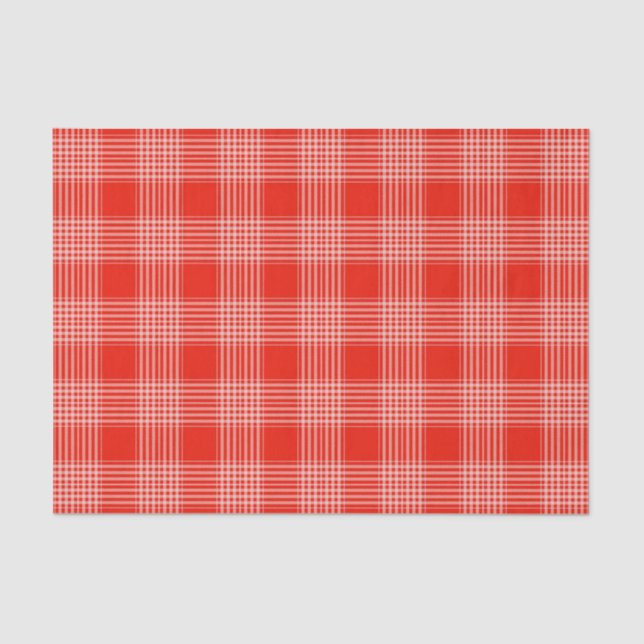 Papier Mousseline Bright Red Plaid Pattern (Recto)