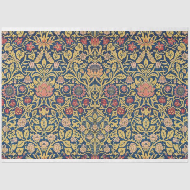 Papier Mousseline Bright Violet and Columbine (par William Morris) (Recto)
