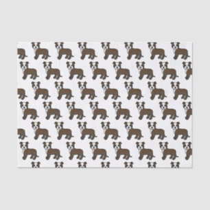 Papier Mousseline Brindé Et Blanc Staffie Cute Motif Cartoon Chien