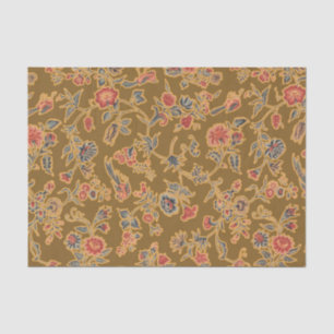 Papier Mousseline Brocard floral de chinoiserie vintage du 18e siècl