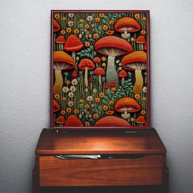 Papier Mousseline Broderie de champignons rouges (Créateur téléchargé)