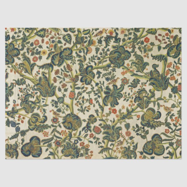 Papier Mousseline Broderie florale vintage (Recto)