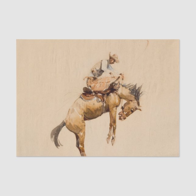 Papier Mousseline Bronco sauvage d'Edward Borein (Recto)