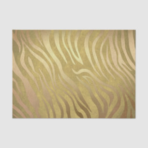 Papier Mousseline Bronze d'or Zebra Print Jungle Safari Glam