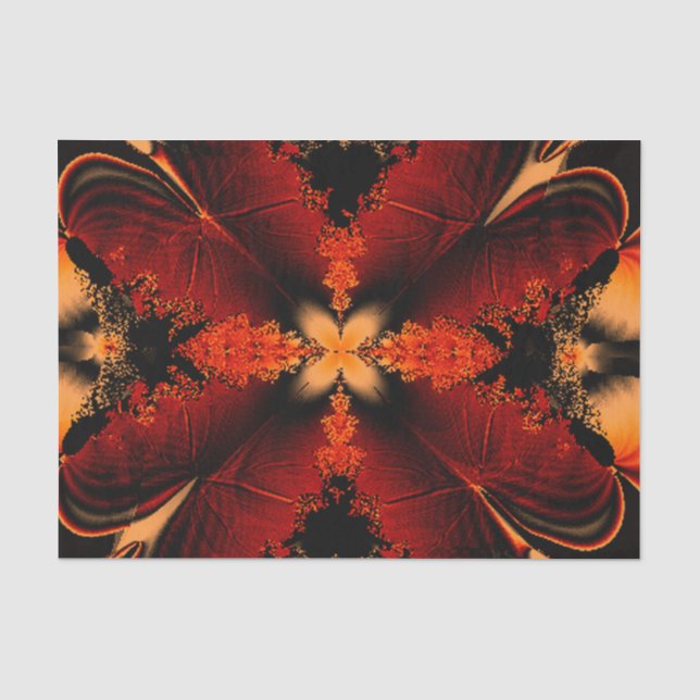 Papier Mousseline Bronze Plumes fractales (Recto)