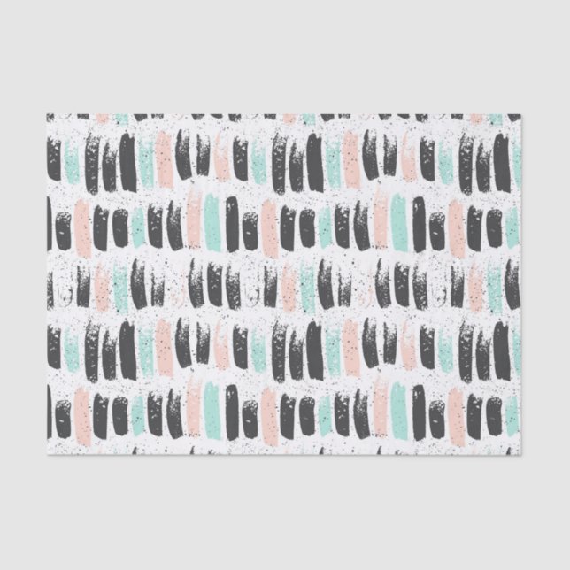 Papier Mousseline Brosses et motif de courses d'encre (Recto)