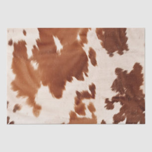 Papier Mousseline Brown Cream Cowhide Western