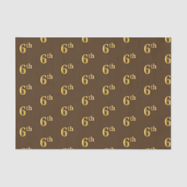 Papier Mousseline Brown, Faux Gold 6e (Sixième) Event Tissue Paper (Recto)
