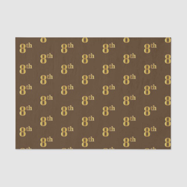 Papier Mousseline Brown, Faux Gold 8th (Huitième) Event Tissue Paper (Recto)