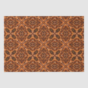 Papier Mousseline Brown Kaleidoscope Mandala Motif