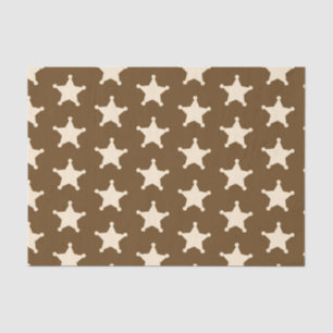 Papier Mousseline Brown White Sheriff Cowboy Stars Rustic Farmer