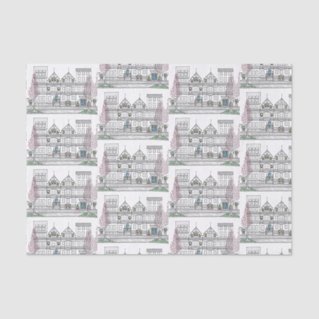 Papier Mousseline Browstone City Christmas Tissue Paper (Recto)