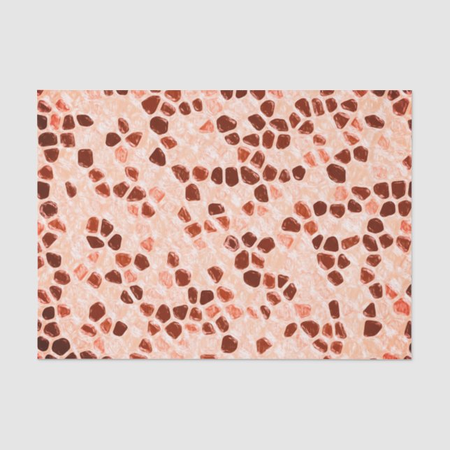 Papier Mousseline Brun beige rose corail orange (Recto)