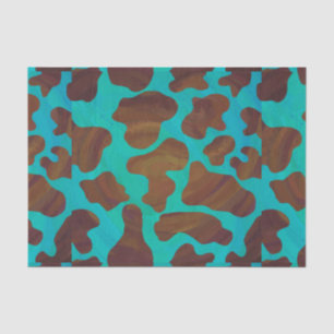 Papier Mousseline Brun de vache et copie turquoise