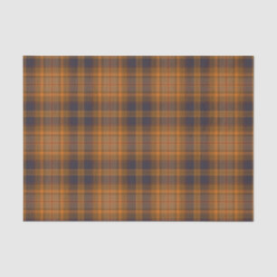 Papier Mousseline Brun foncé tartan orange
