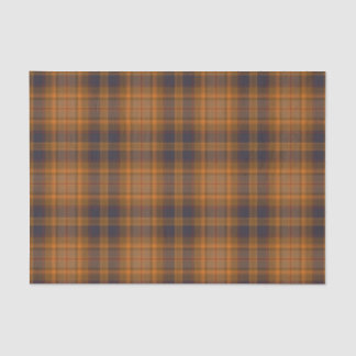 Papier Mousseline Brun foncé | tartan orange