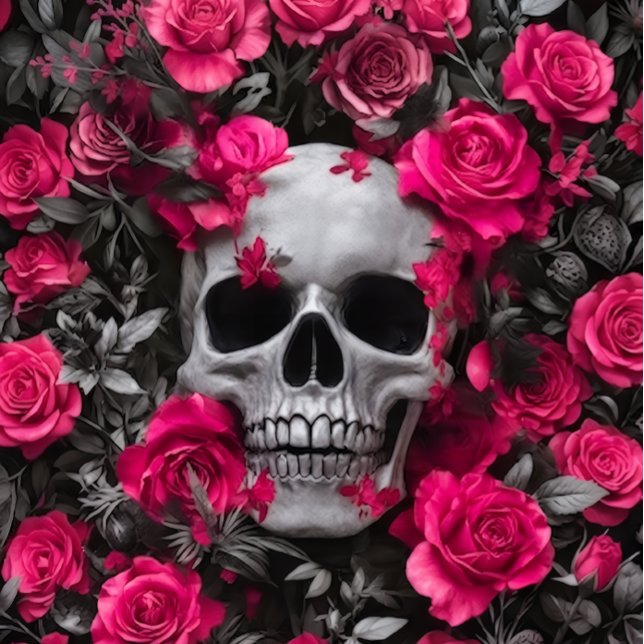 Papier Mousseline Bubble Gum Pink Skull Decoupage paper  (Créateur téléchargé)