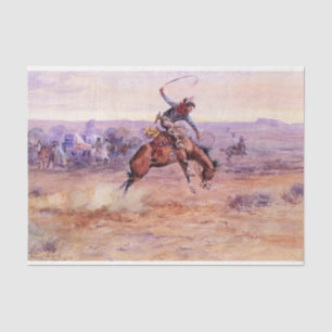 Papier Mousseline Bucking Bronco (par Charles M. Russell)