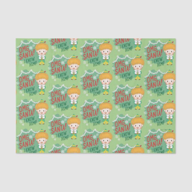 Papier Mousseline Buddy l'Elf OMG Père Noël ! Je Le Connais ! (Recto)