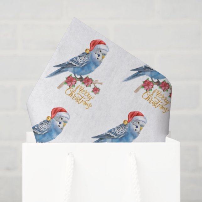 Papier Mousseline Budgie Christmas  (Sac cadeau)