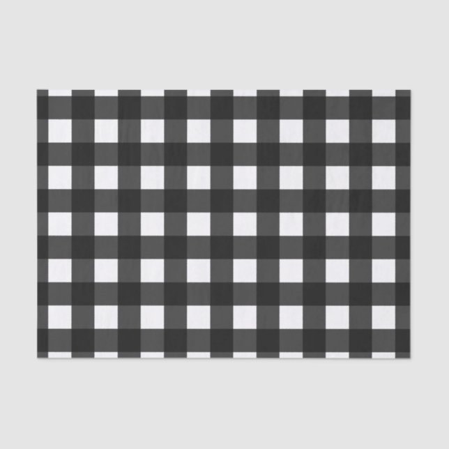 Papier Mousseline Buffalo blanc grand plaid (Recto)