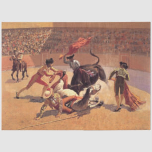 Papier Mousseline Bull Fight in Mexico (par Frederic Remington)