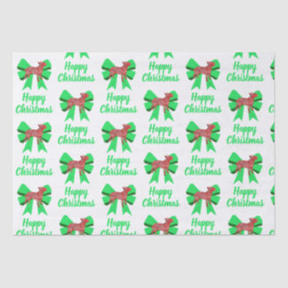 Papier Mousseline Bull Terrier Chien de Noël & Bow Blanc