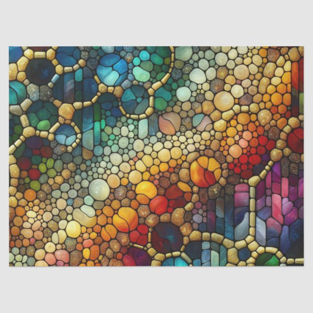 Papier Mousseline Bulles arc-en-ciel (Recto)