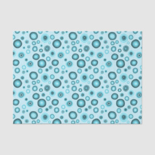 Papier Mousseline Bulles bleues Cercles modernes Motif Cadeau