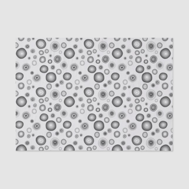 Papier Mousseline Bulles grises Cercles modernes Cadeau Motif (Recto)