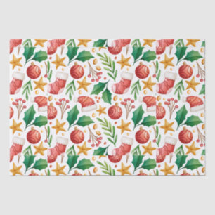 Papier Mousseline Bulles rouges de Noël, pièces de poinsettia et