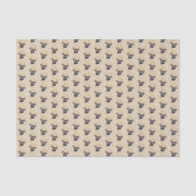 Papier Mousseline Bullmastiff Peinture - Joli chien d'origine art (Recto)