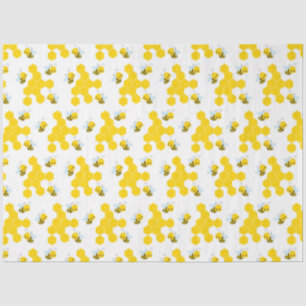Papier Mousseline Bumble Bee et Honeycomb Motif