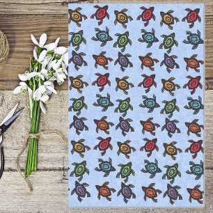 Papier Mousseline Bunch de tortues Abstraites Coquilles colorées Ble