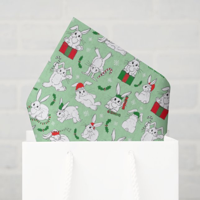 Papier Mousseline Bunnies de Noël (Sac cadeau)