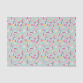 Papier Mousseline Bunnies et fleurs roses