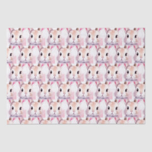 Papier Mousseline Bunny Cute Aquarelle baby shower rose