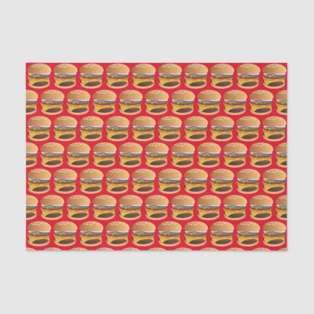 Papier Mousseline Burger motif au fromage carrelé (Recto)