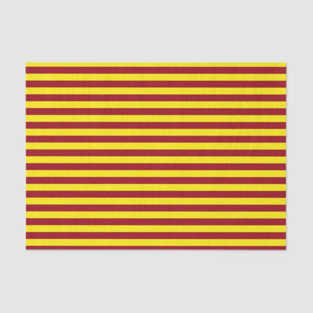 Papier Mousseline Burgundy et Yellow Stripes (Recto)