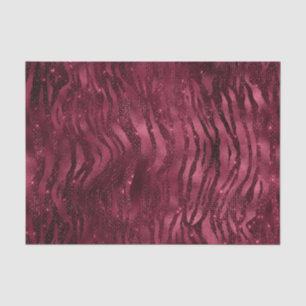 Papier Mousseline Burgundy Glam Foil Parties scintillant Tiger Strip