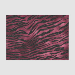 Papier Mousseline Burgundy Glam Foil Parties scintillant Tiger Strip