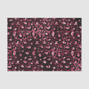 Papier Mousseline Burgundy Glam Parties scintillant Leopard Spots
