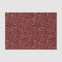 Burgundy Scrolls Tissue Paper 