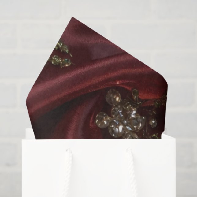 Papier Mousseline Burgundy Silk-Look Diamond  (Sac cadeau)