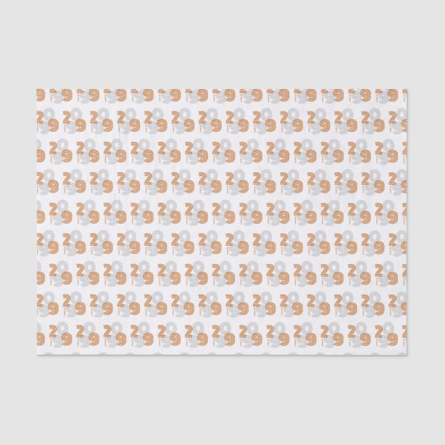 Papier Mousseline Burnt Orange Retro Grand Nombre Classe de (Recto)