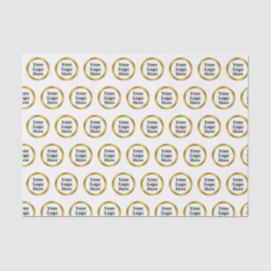 Papier Mousseline Business White and Gold Elegant Votre logo ici