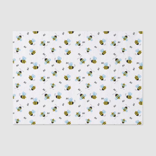 Papier Mousseline Buzzing Bees mignonne Garden Bug Imprimer (Recto)