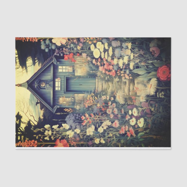 Papier Mousseline Cabine avec un chemin d'accès de Fleur sauvage jol (Recto)